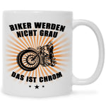 Bedruckte Tasse mit Spruch Biker werden nicht grau