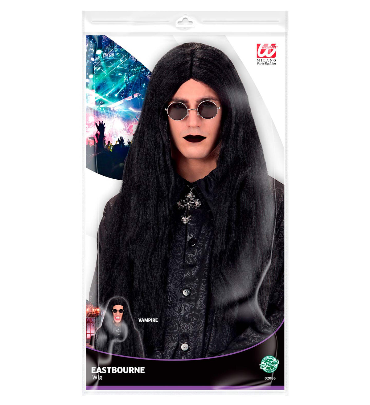 Halloween Perücke Herren "Vampir Eastbourne" | Schwarz