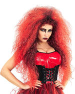 Halloween Perücke Damen "Teufel-Hexe Riesenfrise" | Rot
