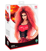 Halloween Perücke Damen "Teufel-Hexe Riesenfrise" | Rot