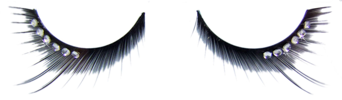 Künstliche Wimpern Monique mit Schmucksteinen außen