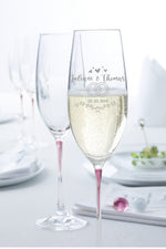 Stölzle Lausitz Sektgläser La Perla im exklusiven "Wedding Ornaments" Design als Set mit Holzkiste