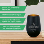 Deko Windlicht aus Glas mit Gravur - Skyline Mönchengladbach