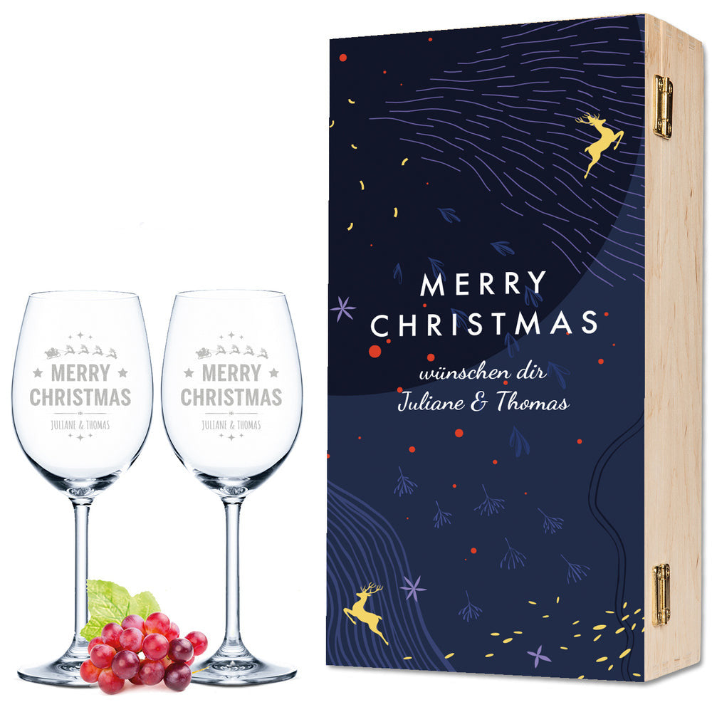 Stölzle Lausitz Weingläser mit Gravur im "Christmas Night" Design