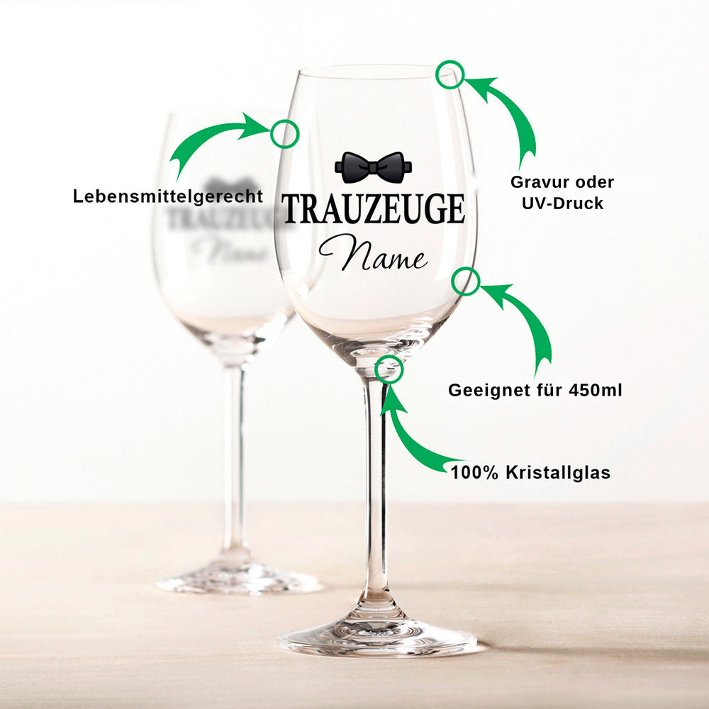 Stölzle Lausitz Weinglas mit Gravur "Trauzeuge"