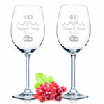 Stölzle Lausitz Weingläser zur 40 Jahre Rubinhochzeit mit Namen & Datum im Set