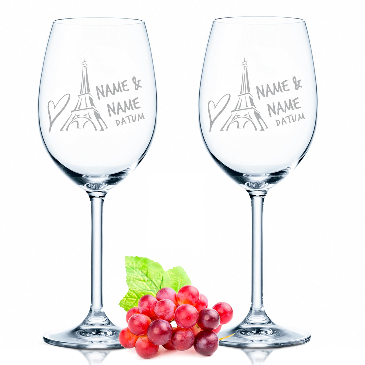 Stölzle Lausitz Weingläser mit Gravur im "Je t'aime" Design