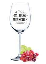 Stölzle Lausitz Weingläser mit UV-Druck "Ich hasse Menschen"