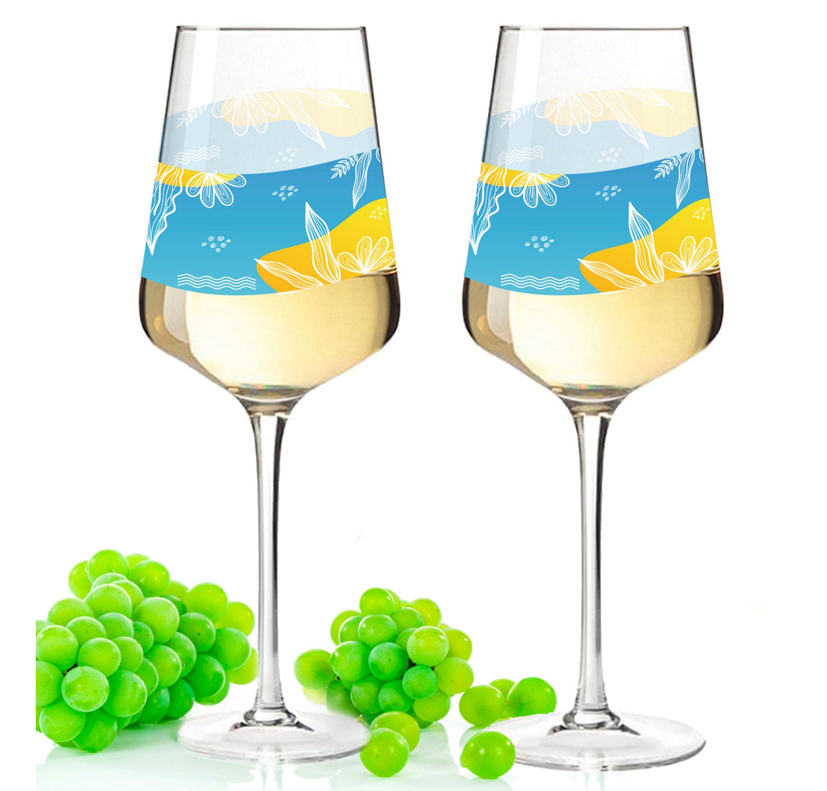 Stölzle Lausitz Weingläser mit UV-Druck im Summerfeeling Design im Set