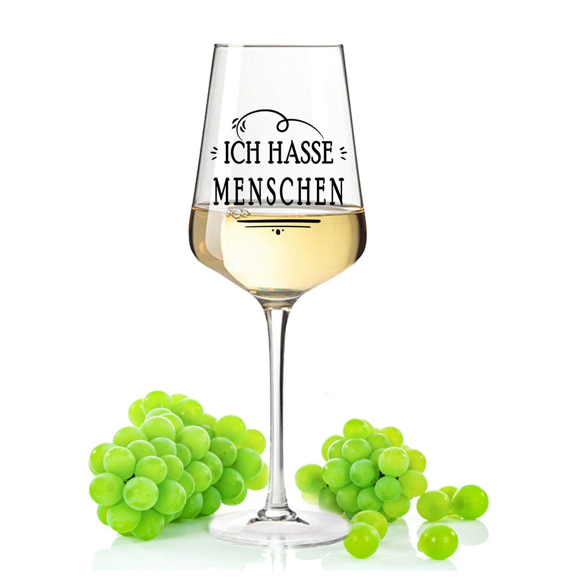 Stölzle Lausitz Weingläser mit UV-Druck "Ich hasse Menschen"