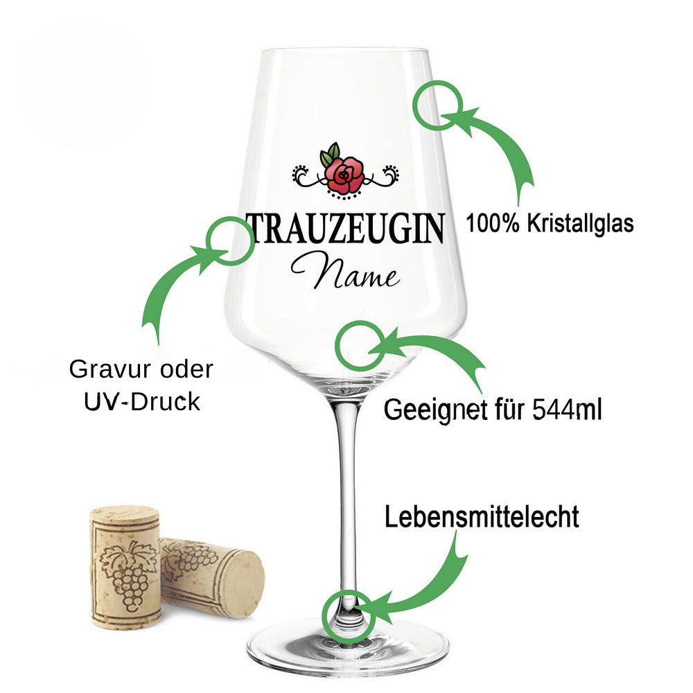 Stölzle Lausitz Weinglas mit Gravur "Trauzeugin"