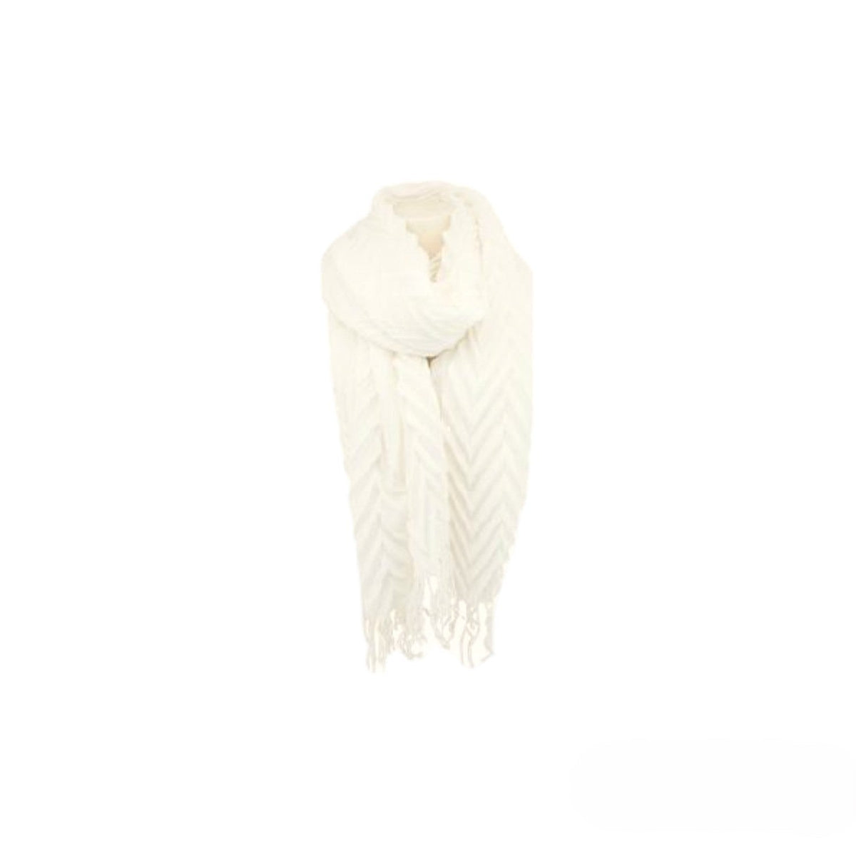 Winter Damen Schal » Fransenschal 220 x 72 cm » Damenschal in Faltenoptik » Winterschal Soft Cashmera Plissee
