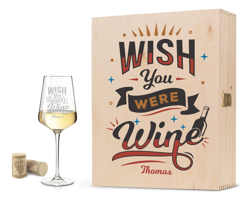 Stölzle Lausitz Weinglas mit Gravur "Wish you were Wine"