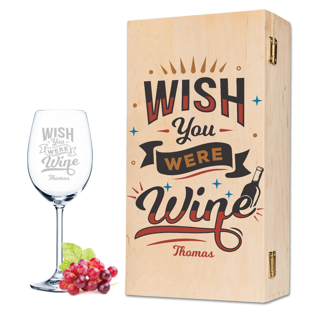 Stölzle Lausitz Weinglas mit Gravur "Wish you were Wine"