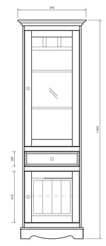 Bologna Glasvitrine Weiß-Eiche – Stilvoll präsentieren und platzsparend verstauen