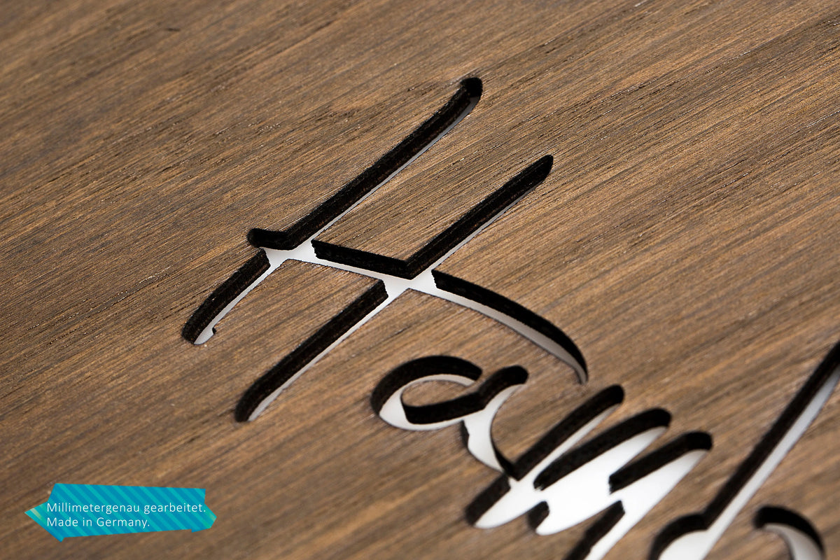 Wanduhr aus Holz Skyline Istanbul