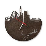 Wanduhr aus Holz Skyline Schalke
