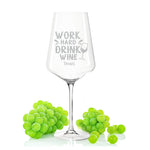 Stölzle Lausitz Weinglas mit Gravur "Work Hard Drink Wine"