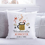 Bedrucktes Kissen Wundervolle Weihnachten mit Namen