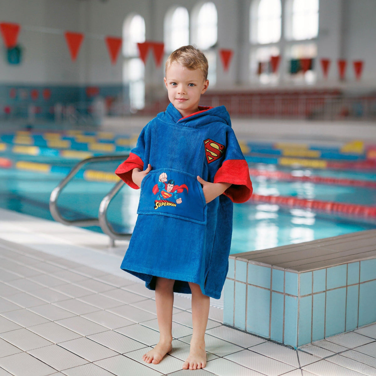 Superman Poncho, Baumwolle Velours