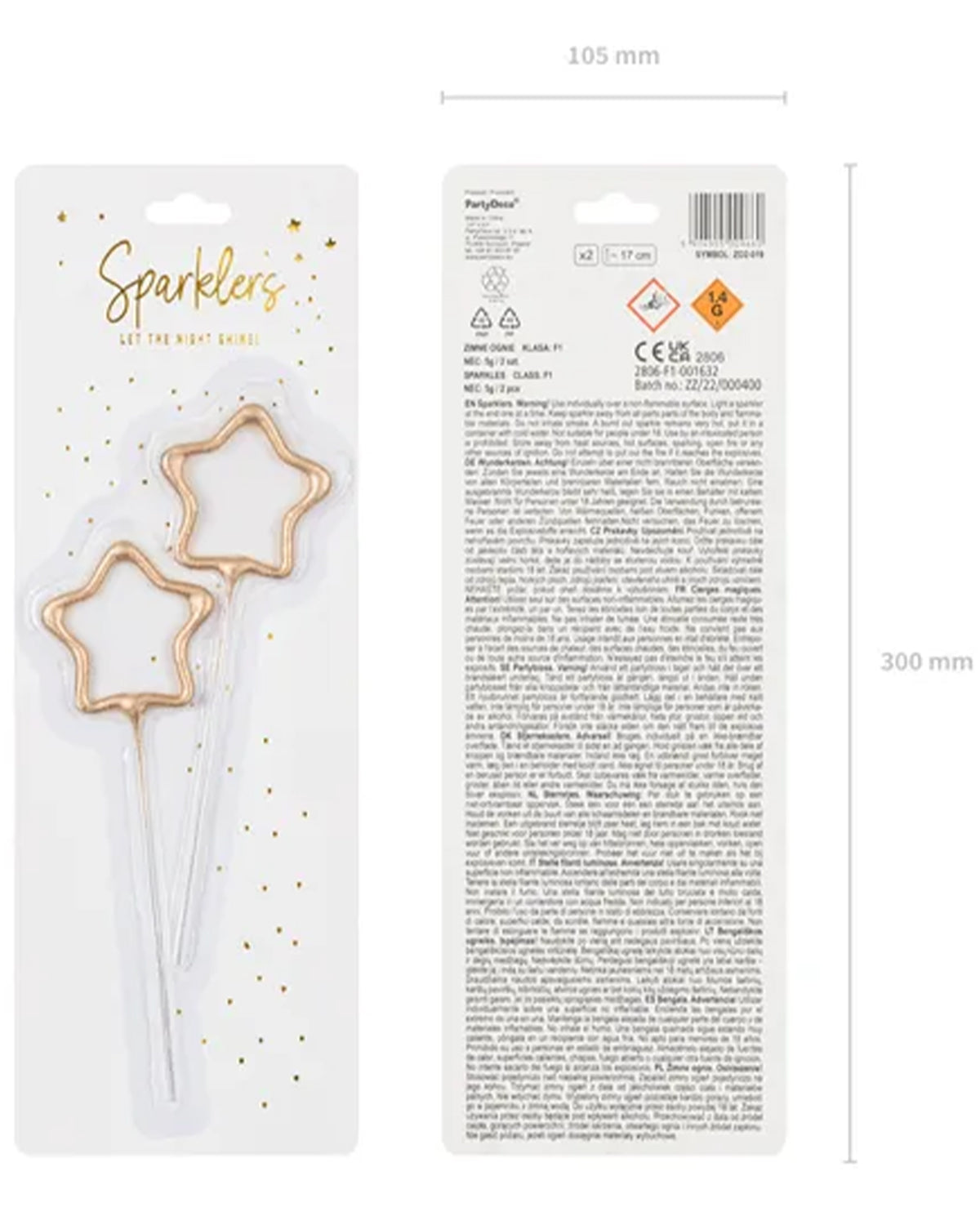 2 Wunderkerzen "Golden Stars" | Sterne