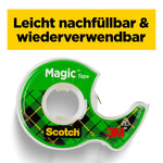 Scotch® Magic™ Unsichtbares Klebeband, 3 Rollen, 19 mm x 25 m + 1 Handabroller GRATIS | Packung (1 Stück)