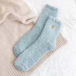 Flauschige Crew Socks Herz- Lake Blue