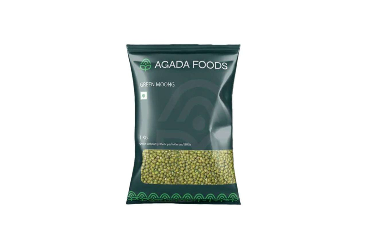 Agada Foods Green Moong / whole Mung Dal 2x1kg - Namma Markt