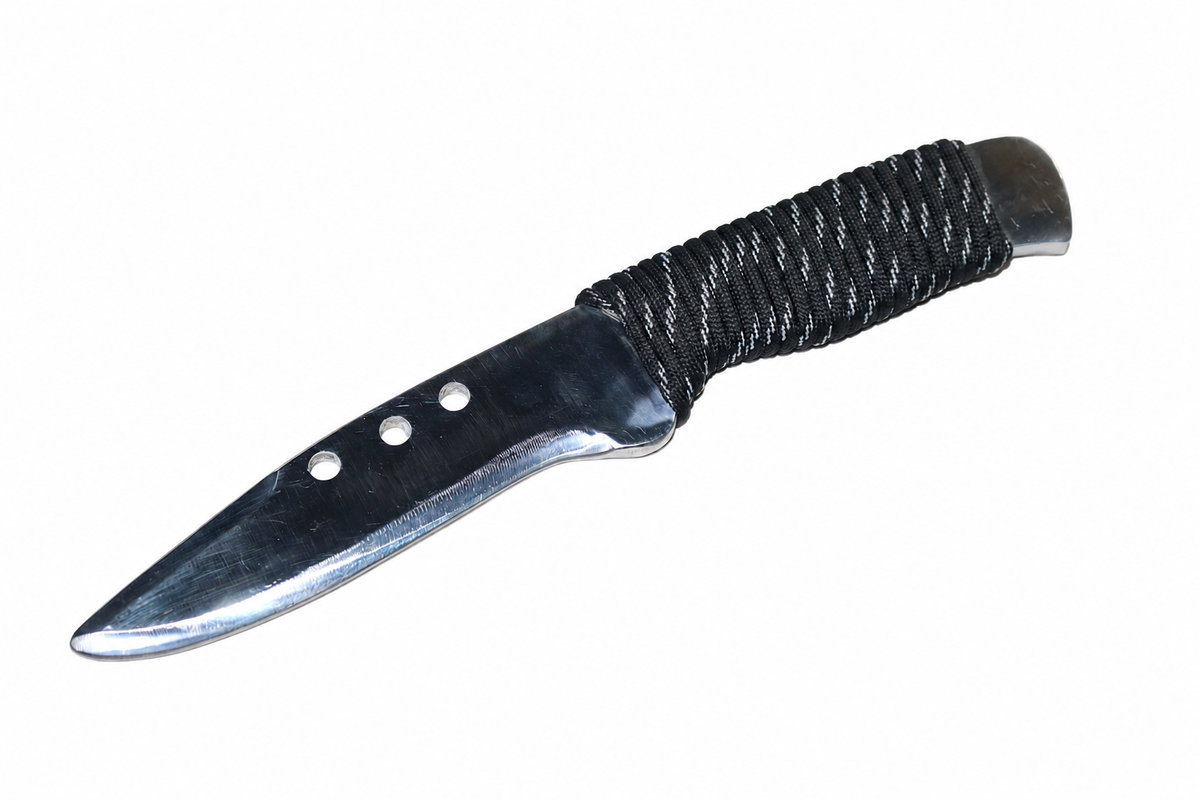 Aluminium Trainingsmesser mit Paracord-Griff – Anthrazit/Weiß