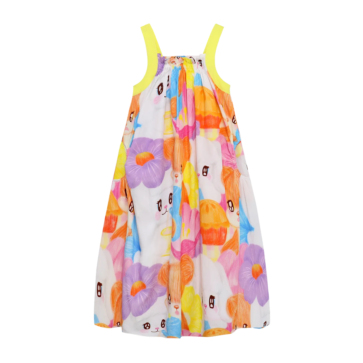 Animal Tea‑Party Smocked Maxi Dress