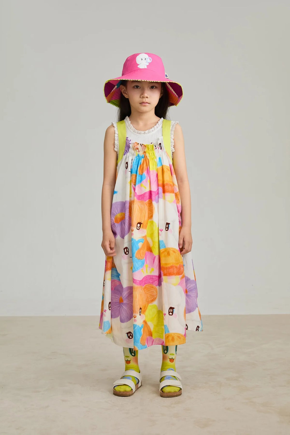 Animal Tea‑Party Smocked Maxi Dress