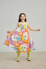 Animal Tea‑Party Smocked Maxi Dress