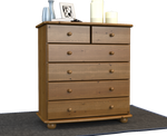 Anika Kommode Massivholz aus 100% Bio Kiefer | 6-Schubladen Sideboard für modernen Wohnstil