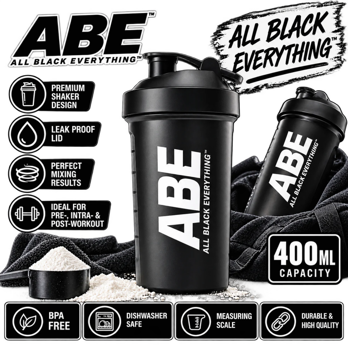 Applied Shaker ABE Black 400ml