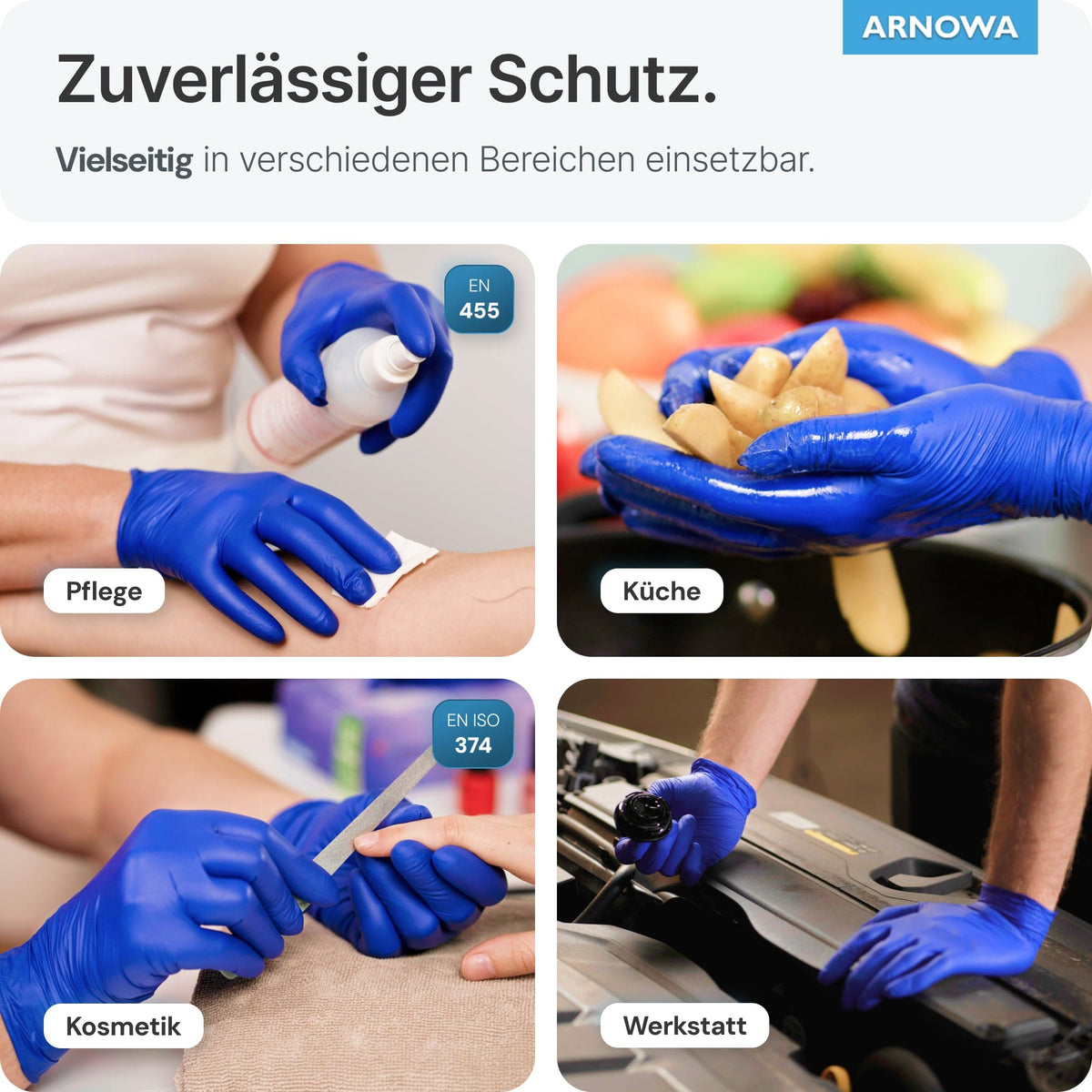ARNOMED Einweghandschuhe Nitril Blau (Ocean Blue)