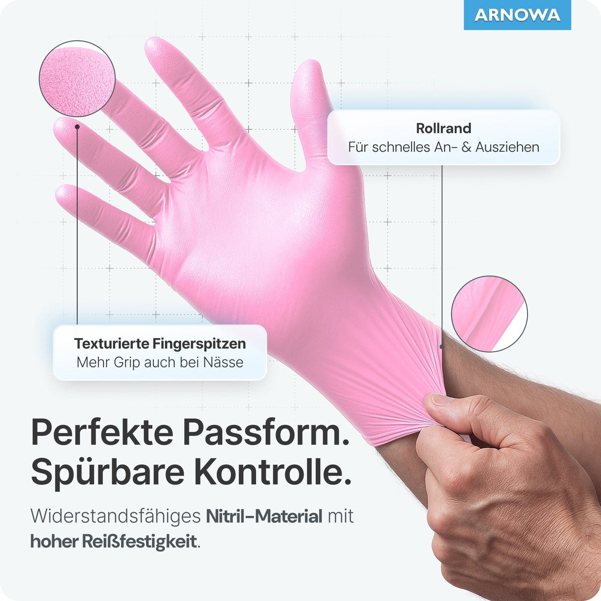 ARNOMED Einweghandschuhe Nitril Rosa