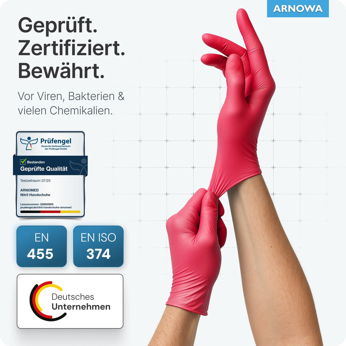 ARNOMED Einweghandschuhe Nitril Rot (Lava Red)