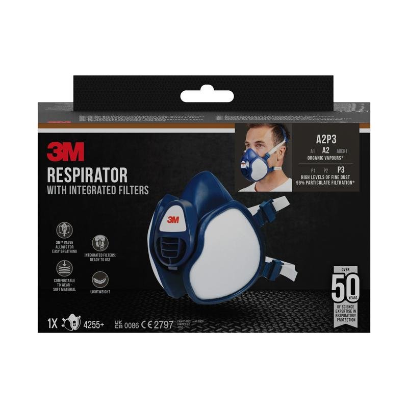3M™ Atemschutzmaske mit integrierten Filtern