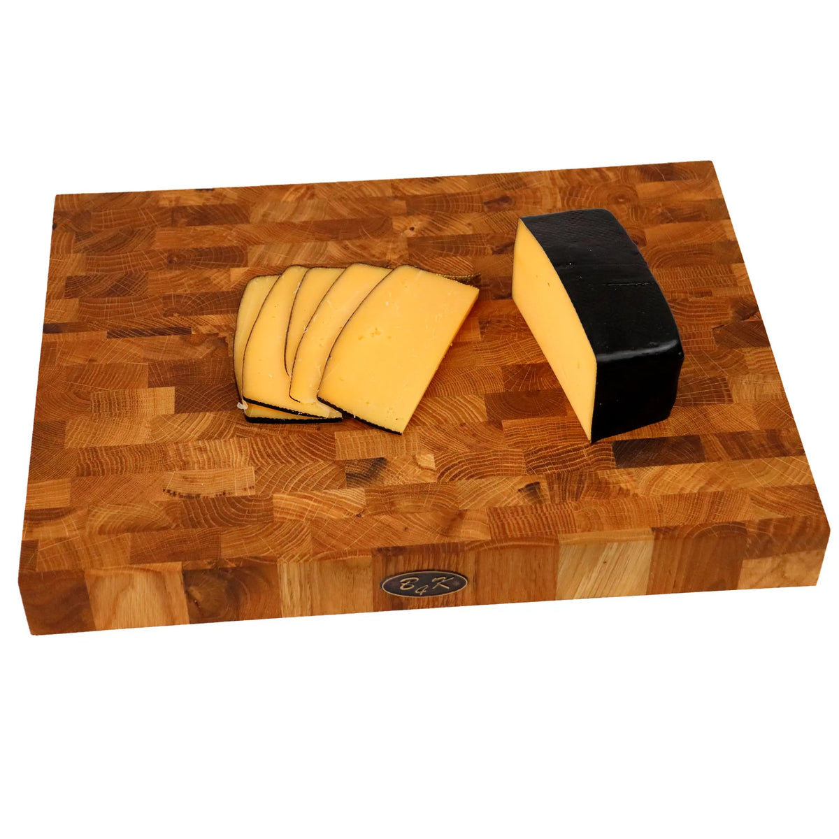 Stirnholz Schneidebrett Eiche 37x27x4,3cm – Massiver Hackblock