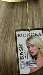 Clip-in Haar Extensions mit Echthaar, #12/613, Hellbraun / Platinblond, 40 50 60+cm, BASIC, BIONORA