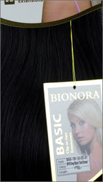 Clip-in Haar Extensions mit Echthaar, #1B, Tiefschwarz / Dunkelbraun, 40 50 60+cm, BASIC, BIONORA