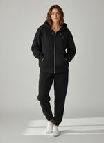 Core Zip Hoodie 350 g/m² – Bio-Baumwolle, grüne Stickerei