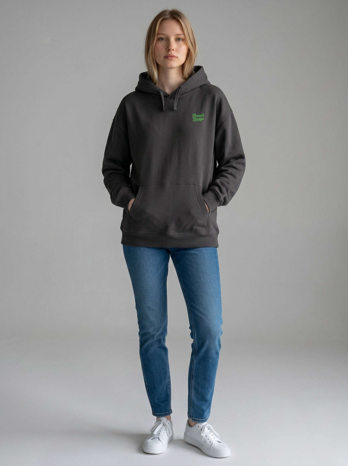 Monster Oversize Hoodie 350 g/m² – Bio-Baumwolle, grüne Stickerei Namma Markt