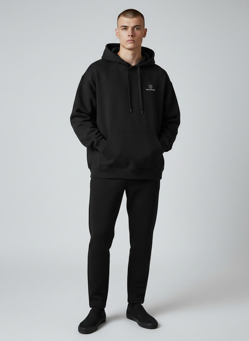 Identity Oversize Hoodie 350 g/m² – Bio-Baumwolle, weiße Stickerei
