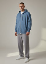 Core Zip Hoodie 350 g/m² – Bio-Baumwolle, grüne Stickerei