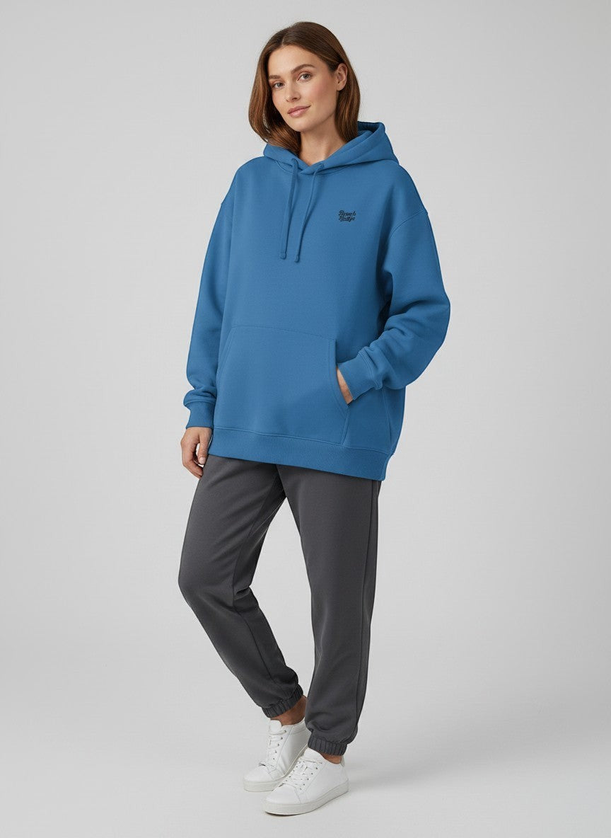 Form Oversize Hoodie 350 g/m² – Bio-Baumwolle, schwarze Stickerei