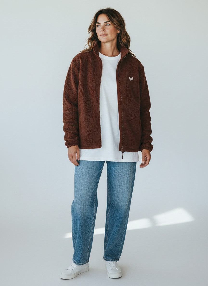 Signature Fleecejacke – weiße Stickerei