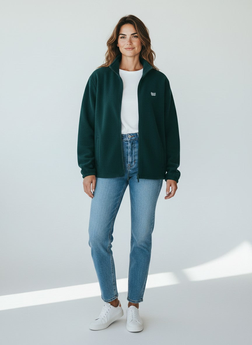 Signature Fleecejacke – weiße Stickerei