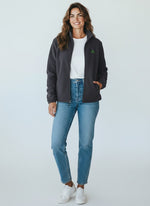 Core Fleecejacke – grüne Stickerei