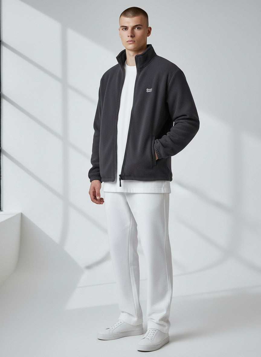 Signature Fleecejacke – weiße Stickerei